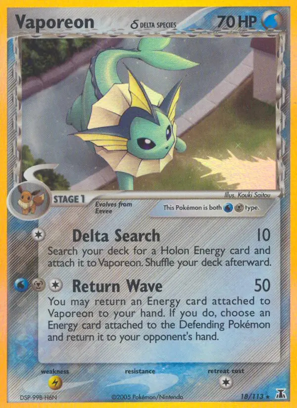 Image of the card Vaporeon δ