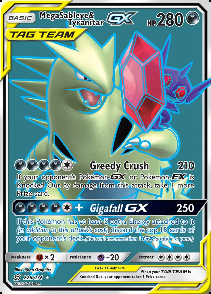 Image of the card Mega Sableye & Tyranitar GX