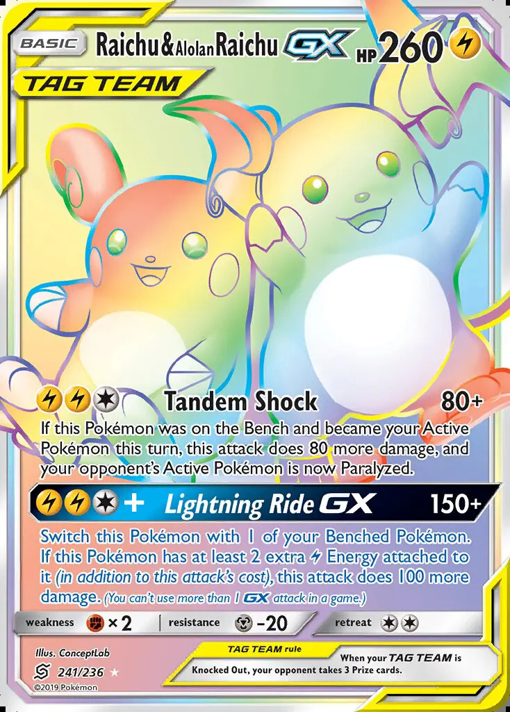 Image of the card Raichu & Alolan Raichu GX