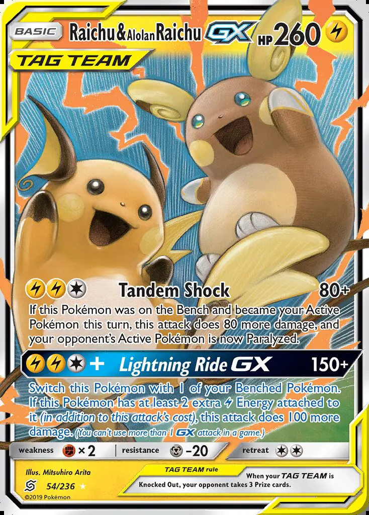 Image of the card Raichu & Alolan Raichu GX
