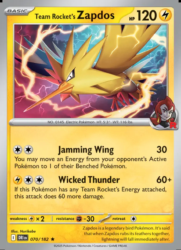 Image of the card Team Rocket's Zapdos